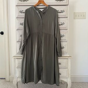 H&M Maternity Olive Button Shirt Dress